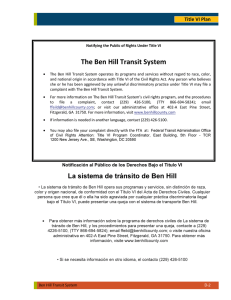 The Ben Hill Transit System