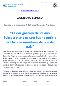 04 de Diciembre de 2013 - Unión de Consumidores de Argentina