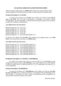 LUGAR, DÍAS Y HORAS DE LAS REUNIONES DE PADRES Todas