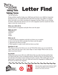 Letter Find - Children`s Museum of Houston