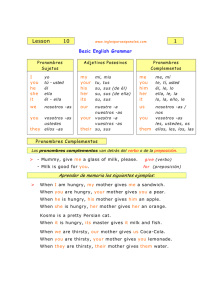 Lesson 10 - Pronombres Complementos
