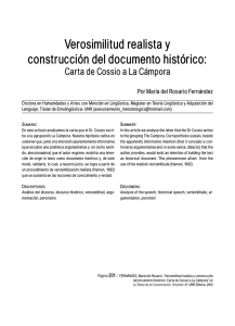 Verosimilitud realista y construcción del documento histórico: