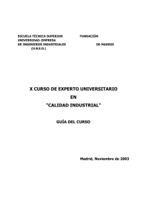 x curso de experto universitario en "calidad industrial"