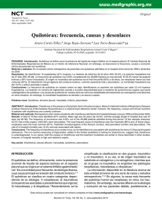 Quilotórax: frecuencia, causas y desenlaces