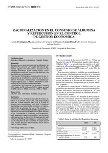 racionalizacion en el consumo de albumina y repercusion