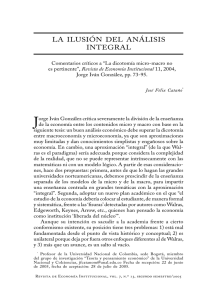 la ilusión del análisis integral - Revista de Economía Institucional