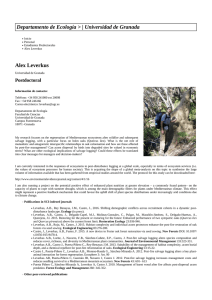 Departamento de Ecolog&iacute;a > | Universidad de Granada Alex Leverkus