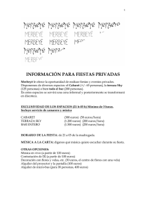 información para fiestas privadas