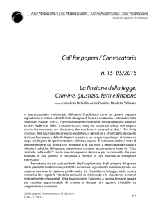 Call for papers / Convocatoria n. 15- 05/2016 La
