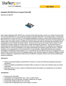 Adaptador IDE 40/44 Pines a Compact Flash SSD