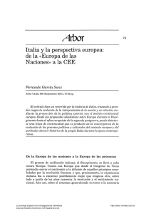 Italia y la perspectiva europea - Arbor