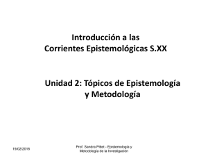 Introducción a las Corrientes Epistemológicas S.XX Unidad 2
