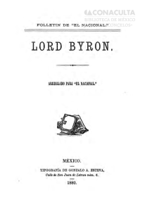 LORD BYRON . - Dirección General de Bibliotecas