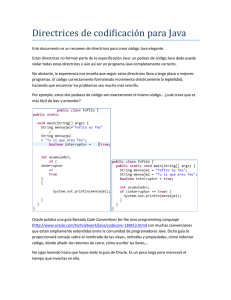 Directrices de codificación para Java