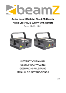 Surtur Laser RG Gobo Blue LED Remote Anthe Laser RGB