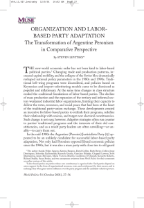 ORGANIZATION AND LABOR- BASED PARTY ADAPTATION The