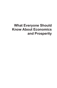 What Everyone Should Know about Economics and