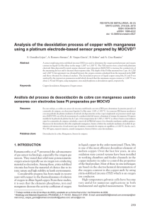 Análisis del proceso de desoxidación de cobre con manganeso