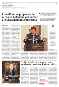 Cancillería se prepara ante ofensiva boliviana por