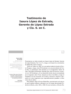 Testimonio de Isaura López de Estrada, Gerente de