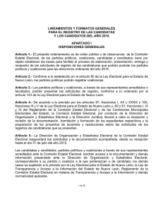 lineamientos y formatos generales para el registro de las candidatas