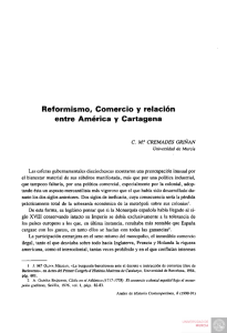 Reformismo, Comercio y relación entre América y Cartagena
