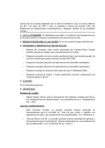 Acta de Junta de Gobierno Local de 7 de mayo de 2007.