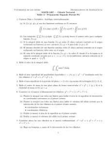 Cálculo Vectorial Taller 2 - Departamento de Matemáticas