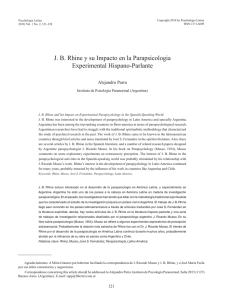 Art. 8.- J.B. Rhine y su Impacto en la Parapsicologia Experimental