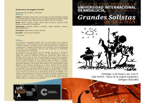 Programa de mano Concierto Homenaje a Cervantes 15 de mayo