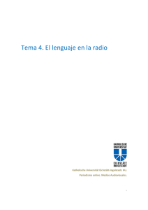 Tema 4. El lenguaje en la radio