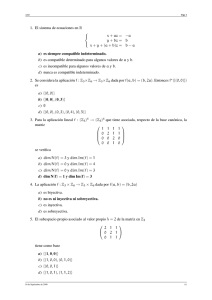 1. El sistema de ecuaciones en R ( ( ( x + az = −a y + bz = b x + y + (a