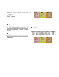 Notas Adhesivas Notefix de Colores