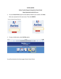 TUSTIN UNIFIED Online Transfer Request Using Aeries Parent