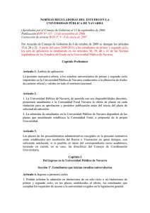 Normas Reguladoras estudio - Universidad Pública de Navarra