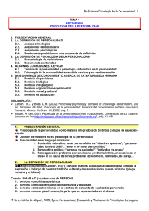 Definiendo Psicolog&iacute;a de la Personalidad