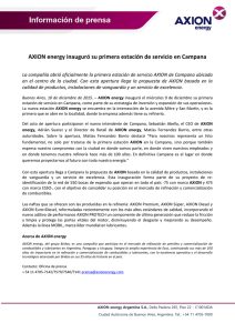 AXION energy inauguró su primera estación de servicio en Campana
