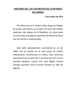 DISCURSO DEL CJE CON MOTIVO DE LA ENTREGA DEL MANDO