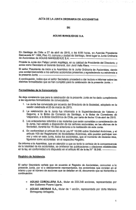 ACTA DE LA JUNTA ORDINARIA DE ACCION!STAS DE AGUAS