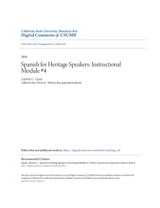 Spanish for Heritage Speakers: Instructional Module #4