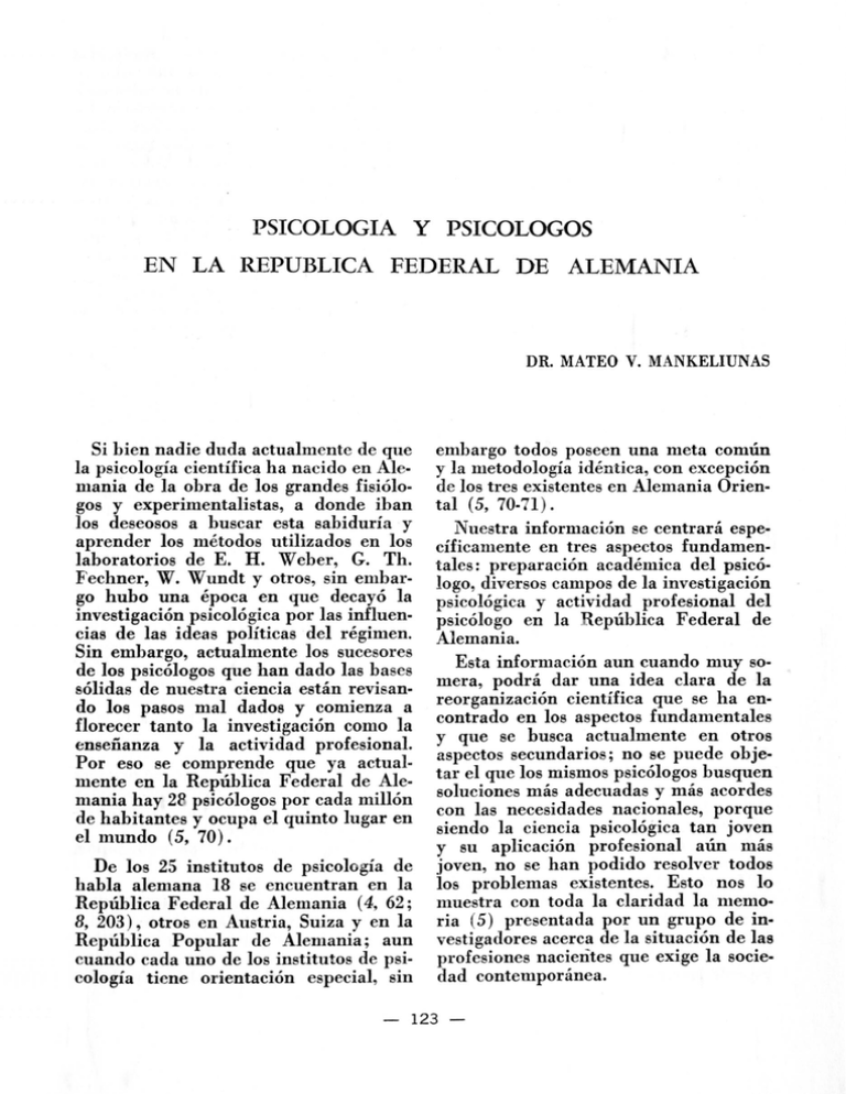 psicologia y psicologos en la republica