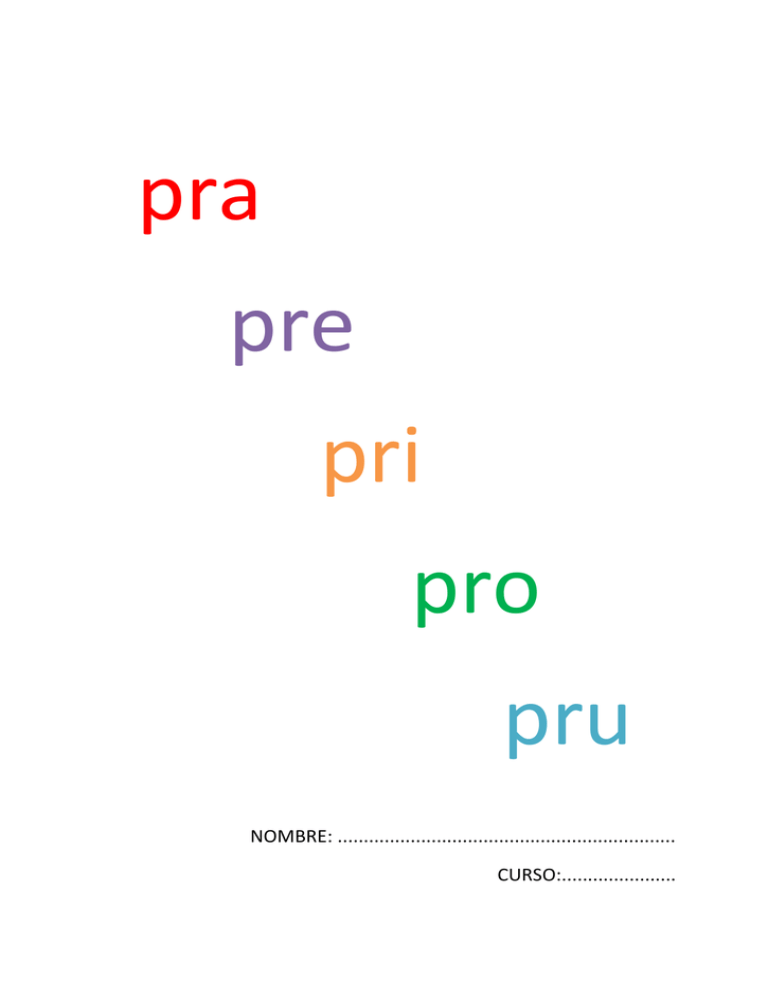  Impresión PRA, PRE, PRI, PRO, PRU