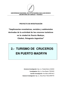 2.- TURISMO DE CRUCEROS EN PUERTO MADRYN