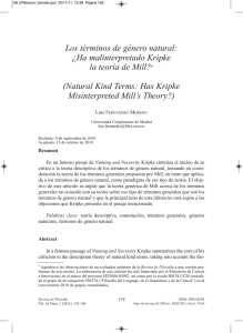 Los términos de género natural: ¿Ha malinterpretado Kripke la