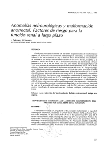 aanomalías nefrourológicas y malformación anorrectal. factores de
