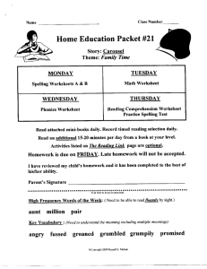 Home Education Packet #21