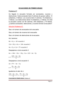 Solución ecuaciones primer grado problema 47