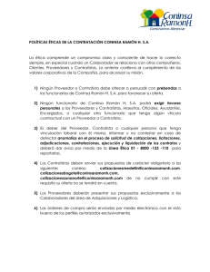 Política Ética de Contratación para Proveedores y Contratistas.