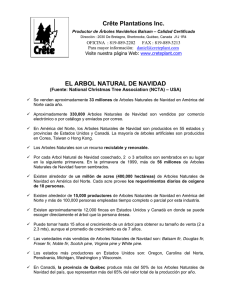 Crête Plantations Inc. EL ARBOL NATURAL DE