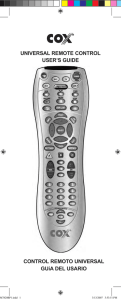 UNIVERSAL REMOTE CONTROL USER`S GUIDE